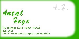 antal hege business card